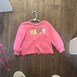 GAP Pink Kids Sweatshirt with 'HAPPY' Design